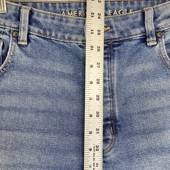 American Eagle Tomgirl Jeans Women 18 Long Blue High Rise Button Fly Tapered - Picture 7 of 12